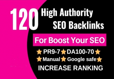 I will do 120 high authority SEO link building backlinks service