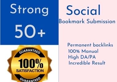 I will do 50 plus social bookmarking on high PR backlinks