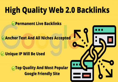 20 High Quality DA,  PR Web 2.0 Backlinks