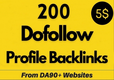 200 Unique Domain Authority Profile Backlinks Create Do-Follow Link building