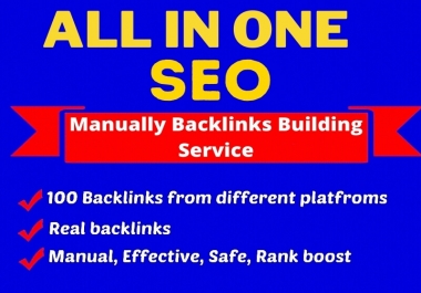 Edu/Gov,  Wiki,  Web2.0,  Profile Backlinks,  Blog Comments,  Social bookmark All In One SEO Backlinks