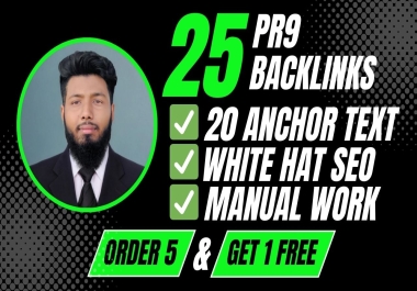 I will Build High-Quality 25 PR9 SEO Backlinks DA80+ to Boost Your Website Google Ranking