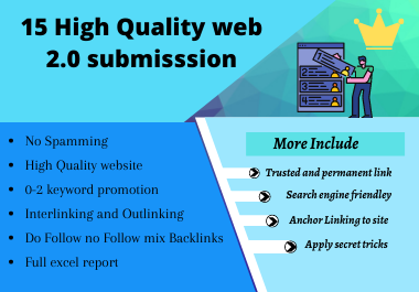 15 High Quality Web 2.0 Backlinks for google ranking updated terms 2020