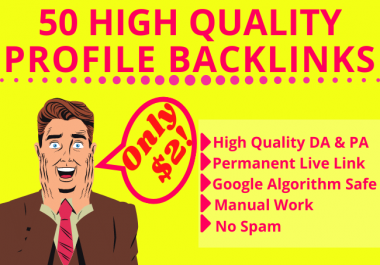 Manually Build 50 High-Quality Profile Backlinks For SEO Ranking