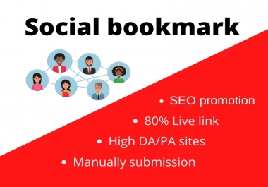 I will create manually 100 social bookmark on high PA DA sites