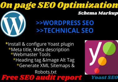 I will do Wordpress Yoast SEO optimization with meta tag,  title,  description, image alt tag