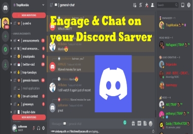 I will engage and actively chat on your discord server