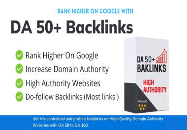 Build 10 High Backlinks DA Domain Authority 50+
