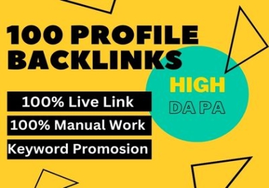 I Will Create 100 High Quality DOFOLLOW PR9 or DA 70 to 99 HQ google Dominating Profile BACKLINKS