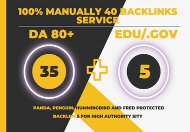 I will make 35 DA 80 to 100 +5 Edu/Gov High Authority SEO Authentic Profile Backlinks