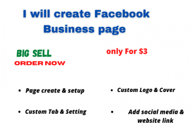 I will create Facebook business page Professionally