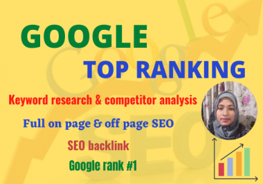 I will do google top ranking your website with full SEO service
