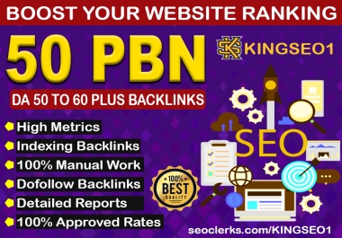 Boost Your Ranking with Premium Quality 50 Homepage PBN Posts DA50 to 60 PLus
