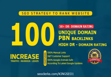 Get 100 PBNs Post Unique Domains With DR 50+ Permanent Homepage Backlinks