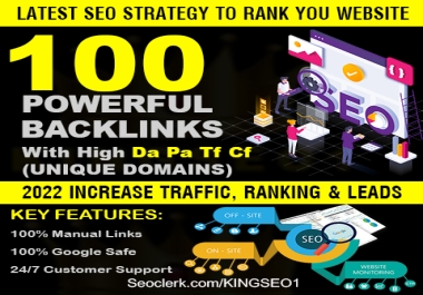 2024 Update 100+ UNIQUE Manual DA 30+ to 90+ Safe SEO Backlinks Increase your Google Ranking