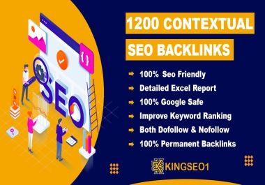 1200 Contextual SEO - Dofollow Backlinks High Quality