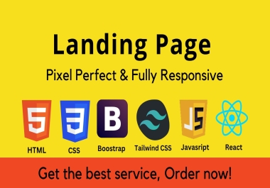 Create Landing Page,  Fully Responsive & Pixel-Perfect