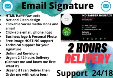 I will design professional eye catching clickable HTML email signature