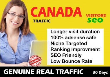 I will send genuine canada real web traffic organic keyword targeted low bounce rate