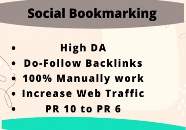 I will do 50 social bookmarking on high DA/PA backlinks.