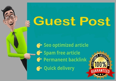 Publish 15 guest post Seo Backlink on high DA website