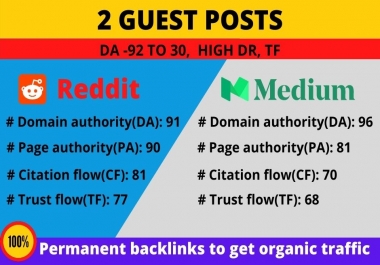 Publish +2 guest posts in high DA site to promote your website + business