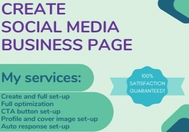 I will set up and optimize your professional social media business page.