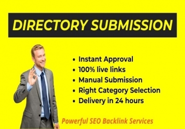 70 Instant Approve Directory submissions live links manually from PR web directories