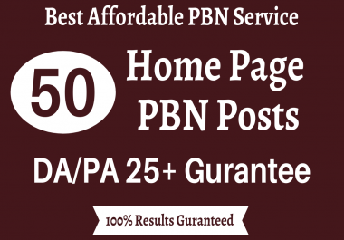 Homepage 50 PBN High 25+ DA/PA/CF/TF
