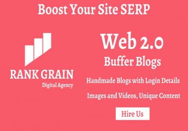 10 Handmade Web 2.0 Buffer Blogs with Login,  Boost SERP