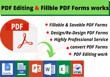 I will create and develop 5 fillable PDF forms.