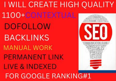I will build high quality 1200 dofollow contextual seo backlinks for google ranking