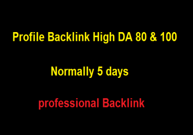 40 Profile Backlink High DA 80 & 100 - Normally 5 days