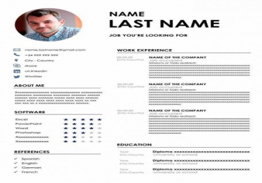 I will make a professional cv in English,  Russian and Arabic