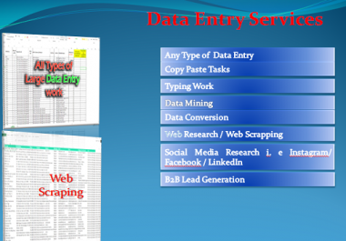 I Will Do Data Entry,  Copy Paste,  Typing and be your virtual assistant