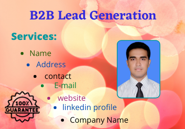 I will do B2B Lead Generation targeted leads and valid info.