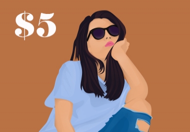 I will draw minimalist illustration people from your photo