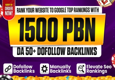 1500 High DA PBN Backlinks - Fast Indexing & Ranking Boost