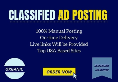 I will Post Your Ads 20 Top High Authority Classified Ads Posting Sites
