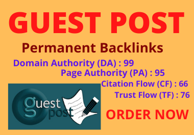 Write and Publish 5 guest post unique article DA90+ permanent backlinks