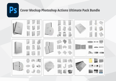 Cover Mockup Actions Packs All in one + Tutorial