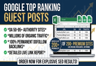 Publish 15+ Guest Post On DA 50+ Websites With Content - Permanent Contextual Dofollow Backlinks