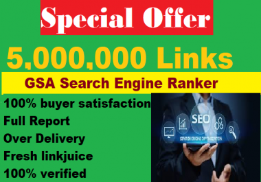 I will Build 5 Million Verified GSA SEO Backlinks for Website ranking