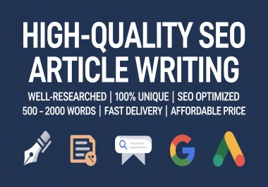 I will write high-quality SEO articles on any topic