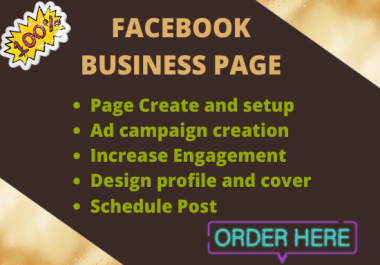I will create and setup Facebook Business page and optimized