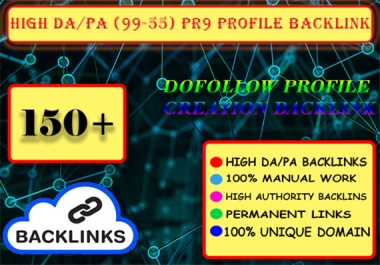 I will create 150 high DA-PA PR9 profile Backlinks.
