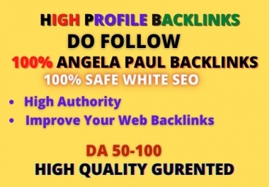 Get 101 high da angela paul profile backlinks for SEO ranking