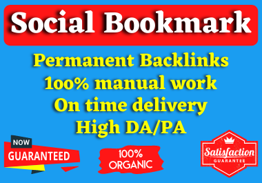 I will create 50 high authority Social Bookmarking Backlinks manually