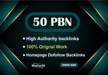 I Will provide 50 Pbn Dofollow Homepage Backlinks With High Authority