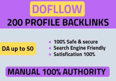 I will do 100 DOFOLLOW high DA PA profile backlinks for your website